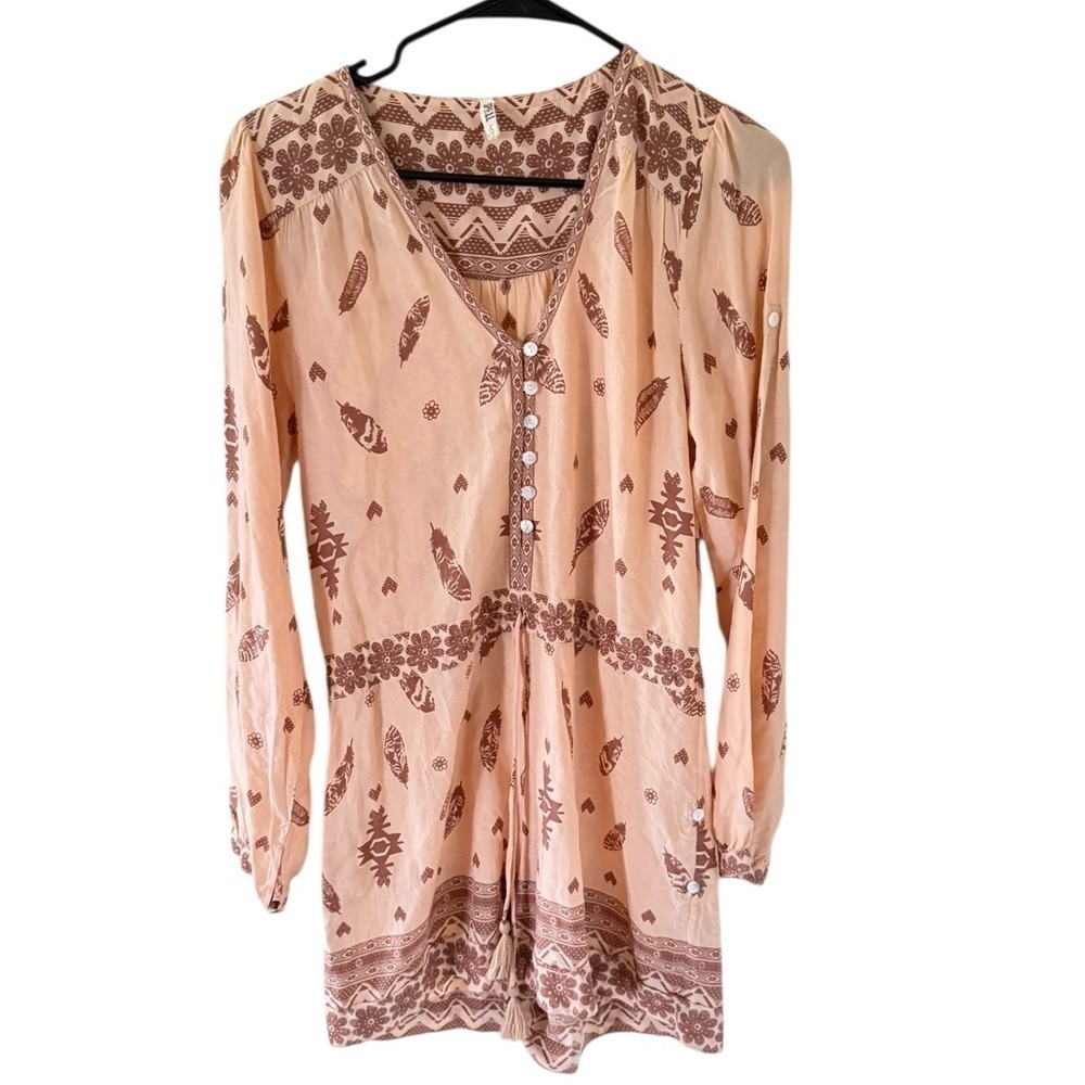 Spell & the Gypsy Bohemian Feather Skull Print Romper - Picture 8 of 9